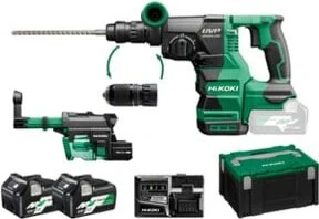 Hikoki DH3628DCWEZ Akku-Bohr-/Meißelhammer inkl. Koffer + 2 Akkus 2.5Ah + Absaugeinheit