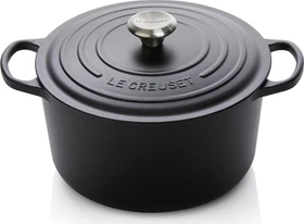 Le Creuset Signature Gusseisen Bräter rund hoch 24cm 5l schwarz matt