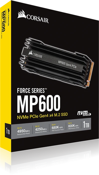 Corsair Force Series MP600 R2 1TB, M.2 2280 / M-Key / PCIe 4.0 x4, Kühlkörper