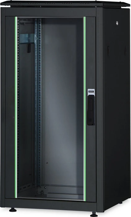 Digitus Professional Unique Serie Serverschrank 26HE, Sicherheitsglastür, IP2X, schwarz, 1000mm tief
