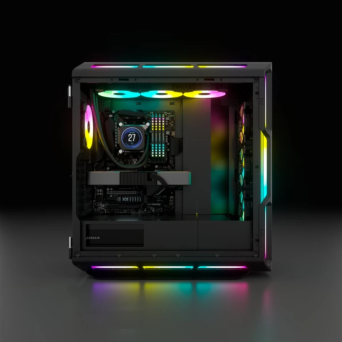 Corsair iCue 5000T RGB TG, schwarz, Glasfenster
