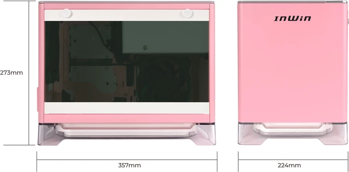 In Win A1 Plus pink, Glasfenster, Mini-ITX, 650W