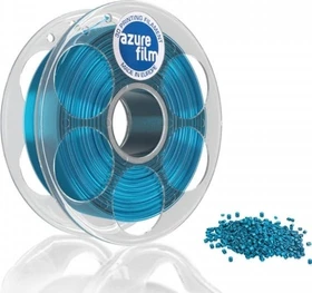 AzureFilm PETG, blau transparent, Spule, 1.75mm, 1.00kg