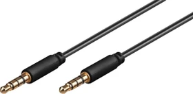 Wentronic Goobay AUX Verbindungskabel, 3.5mm Klinke Stecker/Stecker, 4-Pin, schwarz 3m, bulk