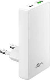 Wentronic 65W USB-C PD GaN Dual-Schnellladegerät 90° Flat weiß