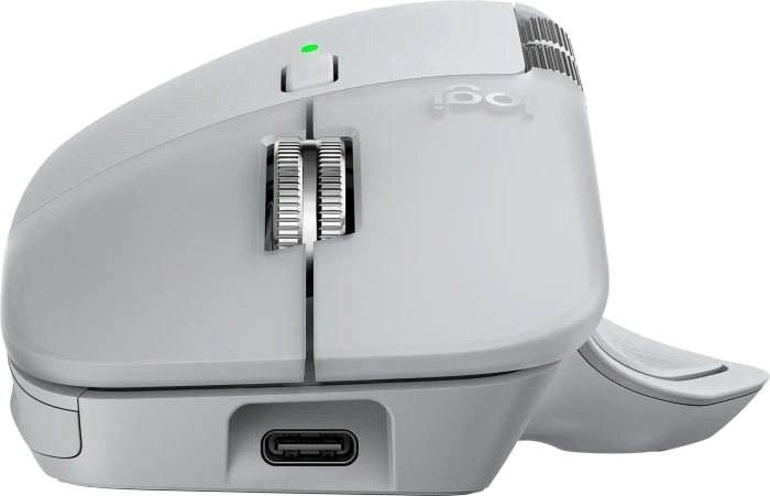 Logitech MX Master 4 Combo for Mac, White Silver, hellgrau, Logi Bolt, USB/Bluetooth, DE