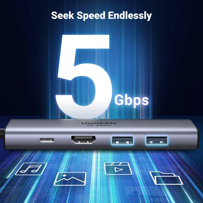Ugreen 6-in-1 USB-C Hub, USB-C 3.0 [Stecker]