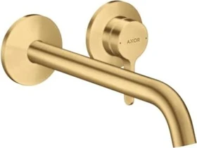 Hansgrohe Axor One 2-Loch Waschbeckenarmatur für Wandmontage mit Hebelgriffen und Auslauf 220mm brushed gold optic