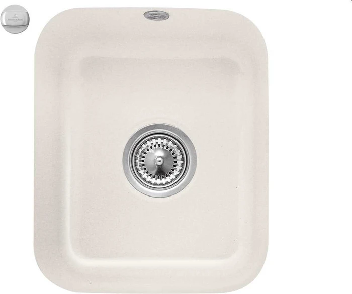 Villeroy & Boch Cisterna 45 Unterbau Becken mittig mit Ablauffernbedienung crema