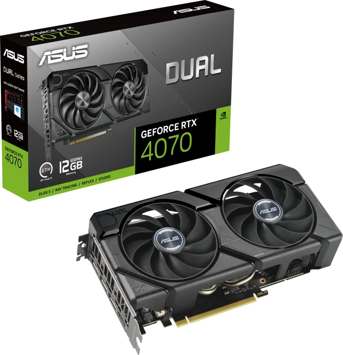 ASUS Dual GeForce RTX 4070 EVO, DUAL-RTX4070-12G-EVO, 12GB GDDR6X, HDMI, 3x DP