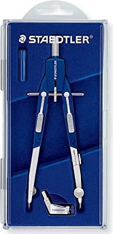 Staedtler Mars comfort 552 Schnellverstellzirkel Universaladapter, silber/blau, Klappdeckeletui