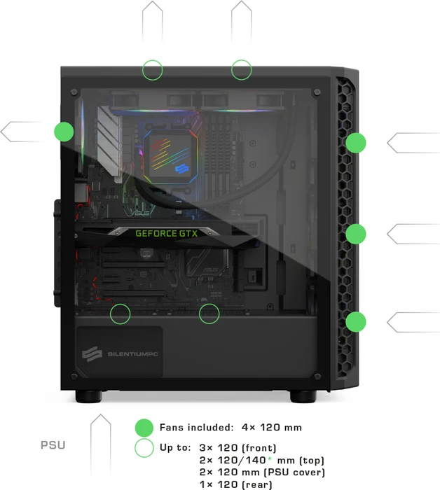 Endorfy SilentiumPC Signum SG1V Evo TG ARGB, Glasfenster
