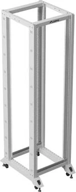 Lanberg Open Rack Series 19" Open Frame Rack 42HE, 4-Pfosten, mit Rollen, Flat Pack, tiefenverstellbar, 430-590mm, RAL 7035, 800mm tief