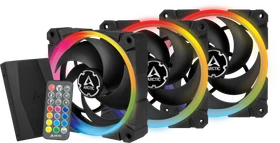 ARCTIC BioniX P120 ARGB, LED-Steuerung, Fernbedienung, 120mm, 3er-Pack (ACFAN00156A)