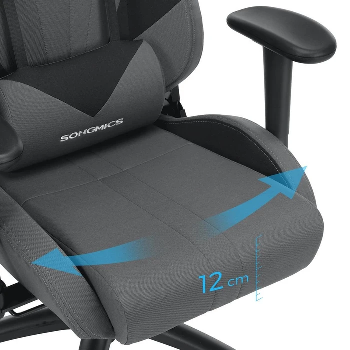Songmics Gamingstuhl, grau/schwarz