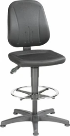 Bimos Unitec 3 Arbeitsdrehstuhl mit Gleiter und Fußring, Stoff, schwarz