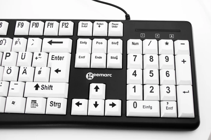 Geemarc Großschrifttastatur V3 weiß, USB, DE