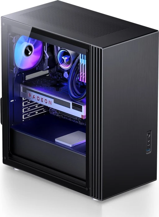 Jonsbo U6 Black, schwarz, Glasfenster