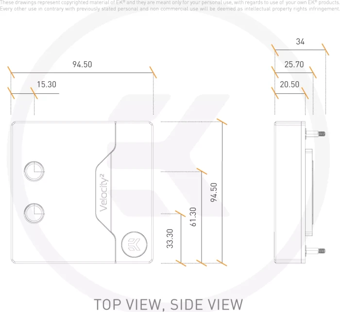EK Water Blocks Quantum Line EK-Quantum Velocity² D-RGB White Edition, 1700, Nickel Acryl