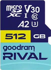 goodram RIVAL M2AA R170/W120 512GB Kit, UHS-I U3, A2, Class 10