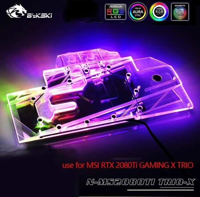 Bykski NVIDIA RTX 2080 Ti MSI Gaming X TRIO, klar