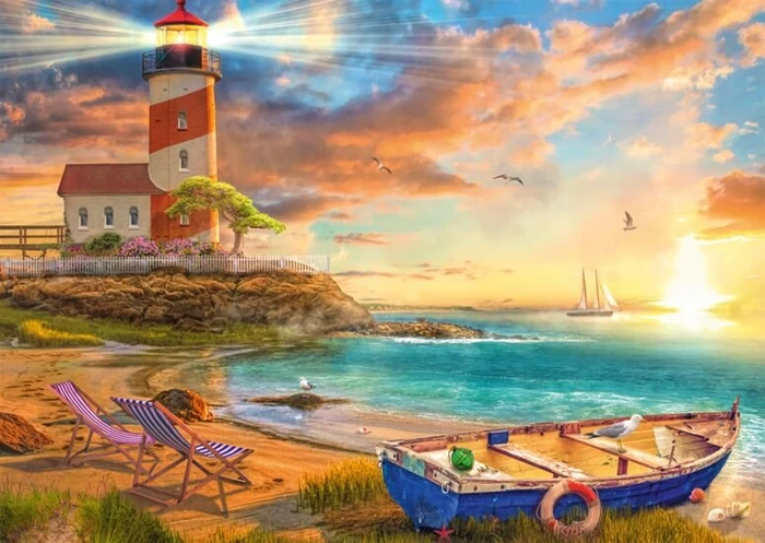 Schmidt Spiele Sonnenuntergang in der Leuchtturm-Bucht