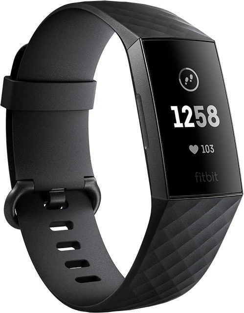 Fitbit Charge 3 Aktivitäts-Tracker schwarz/aluminium/graphitgrau