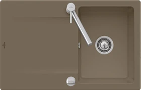 Villeroy & Boch Siluet 800x510mm Einbau Becken reversibel mit Ablauffernbedienung timber