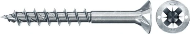 fischer PowerFast FPF II CZP BC 100 PZ2 Spanplattenschraube, 3.5x35mm, 100 Stück