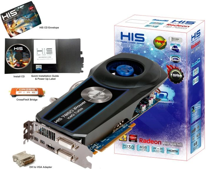 HIS Radeon HD 7850 iPower IceQ Turbo, 4GB GDDR5, 2x DVI, HDMI, 2x mDP