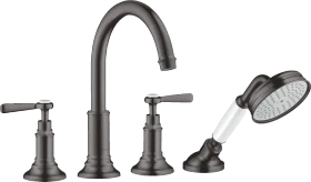 Hansgrohe Axor Montreux 4-Loch Wannenrandarmatur mit Hebelgriffen brushed black chrome