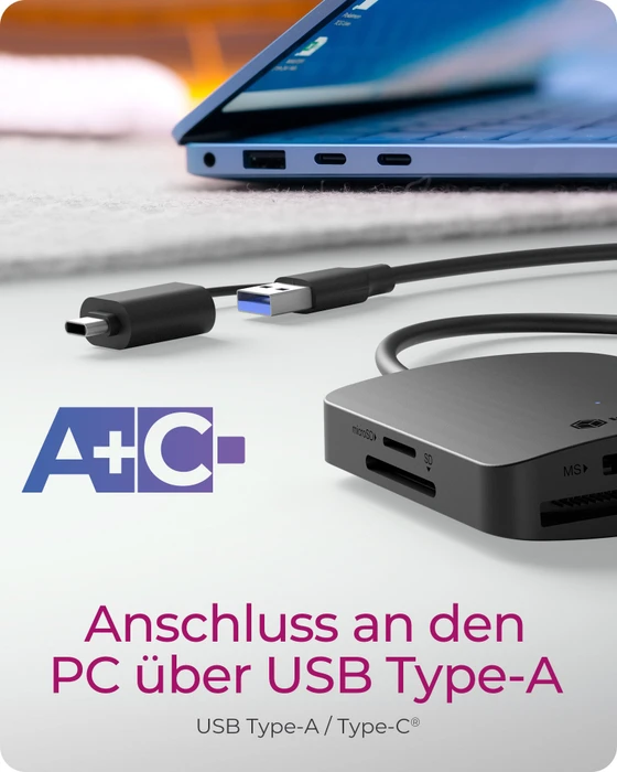 RaidSonic Icy Box IB-CR302-CU3 Cardreader, USB-A/USB-C 3.0 [Stecker]