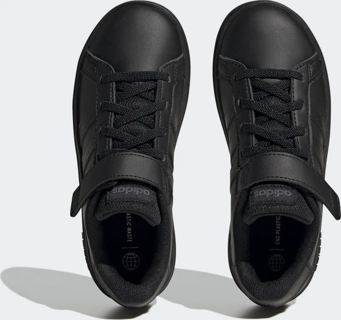 adidas Grand Court Court Elastic Lace and Top Strap core black/grey six (Junior)