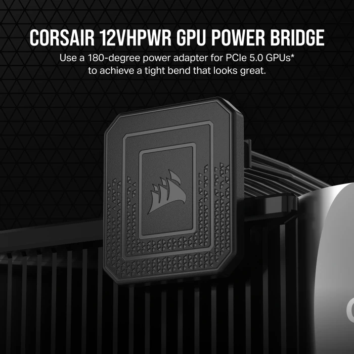 Corsair 12VHPWR Winkeladapter 180 Grad, PCIe 5.0 12VHPWR GPU Power Bridge