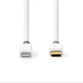 Nedis Lightning-Kabel USB 2.0 Apple Lightning 8-Pin/USB-C Stecker 2.0m weiß