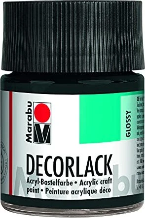 Marabu Decorlack Acryl Acrylfarbe, schwarz, 50ml