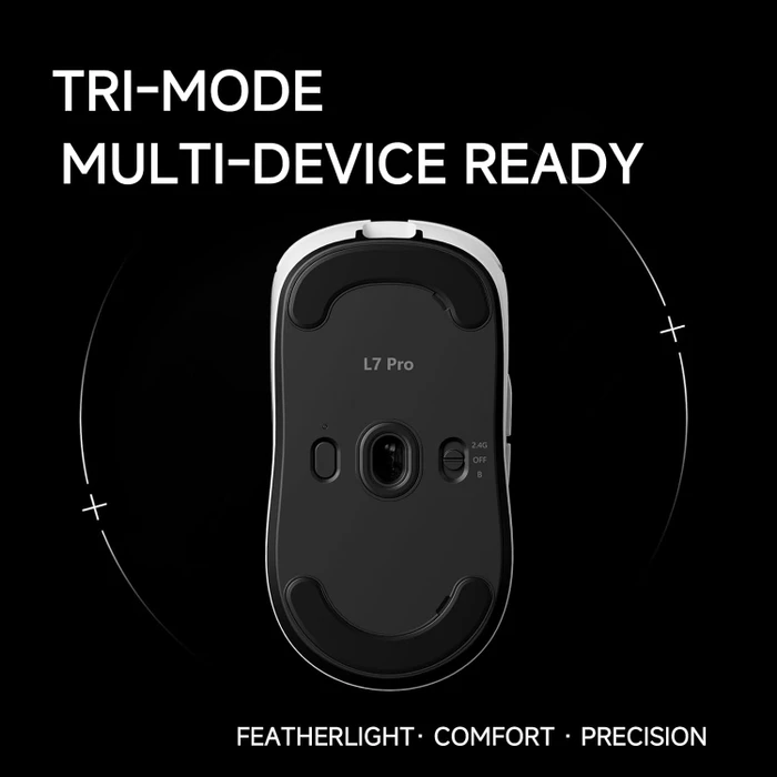 Mchose L7 Pro 8K Lightweight Wireless Gaming Mouse, weiß, USB/Bluetooth