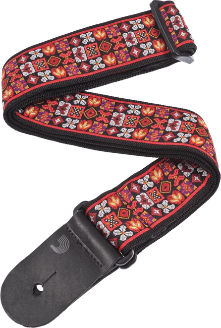 D'Addario Nylon Woven Guitar Strap Saugerties Red