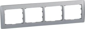 Legrand Pro21 Galea Rahmen 4-fach waagrecht, soft aluminium