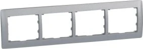 Legrand Pro21 Galea Rahmen 4-fach waagrecht, soft aluminium