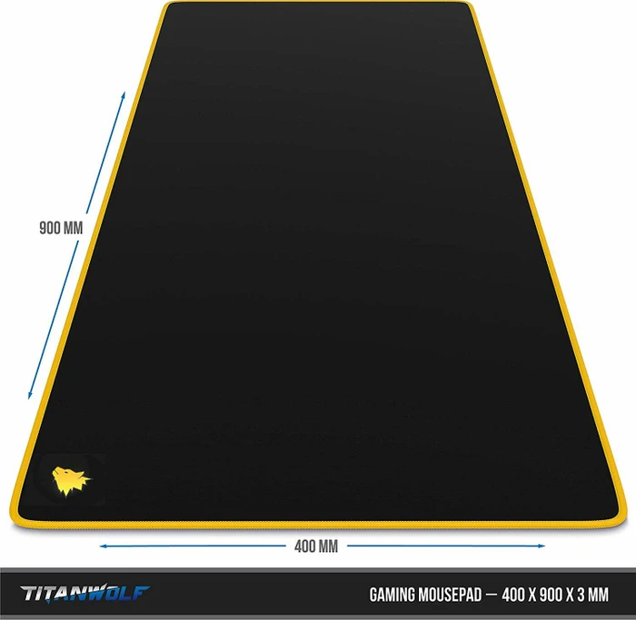 Titanwolf Symbol Yellow XXL Speed Gaming-Mauspad, schwarz/gelb