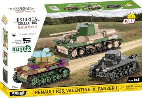 Cobi Historical Collection WW2 Renault R35 - Valentine IX - Panzer I