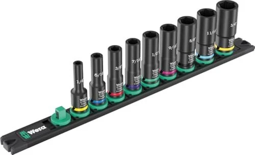 Wera 9661 B Impaktor Deep Imperial 1 Steckschlüsselsatz zöllig, 9-tlg.