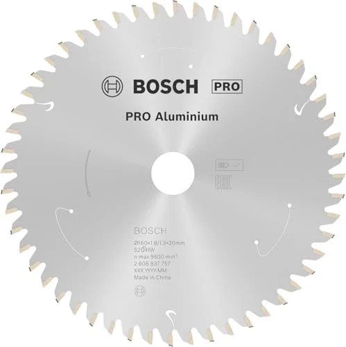 Bosch Professional Standard for Aluminium Kreissägeblatt 52Z, 160x1.3x20mm, 1 Stück