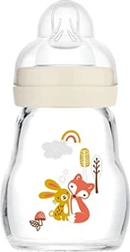 MAM Feel Good Glas Babyflasche, 0+M, 170ml, fuchs/hase