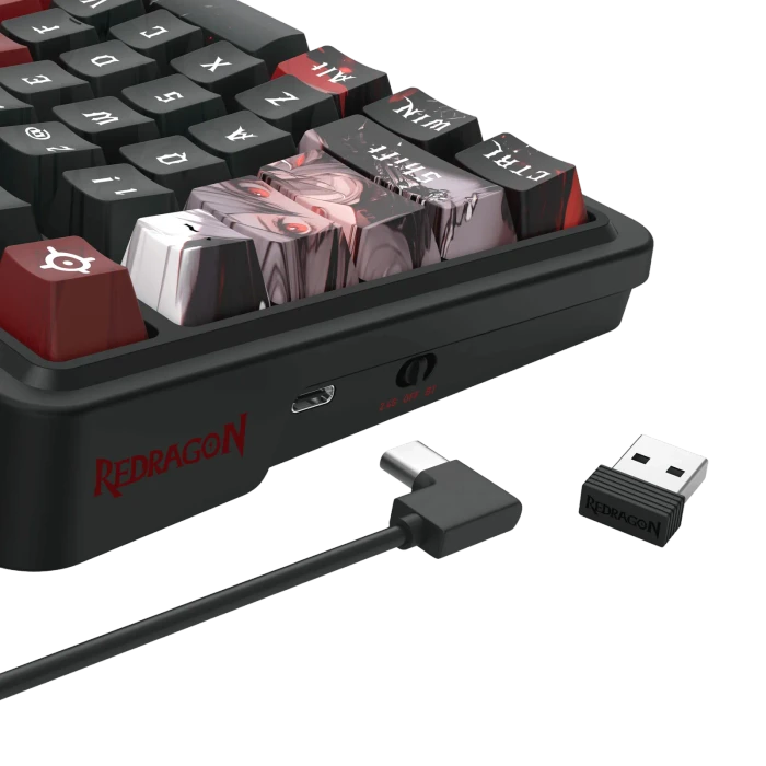 Redragon Artemis K719 Pro Wireless, Anime Edition, LEDs RGB, Hi-Fi Custom, USB/Bluetooth, US