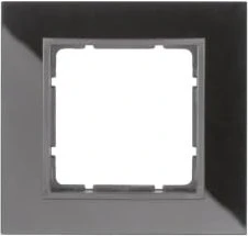 Berker B.7 Glas-Rahmen 1fach, Glas schwarz/anthrazit matt