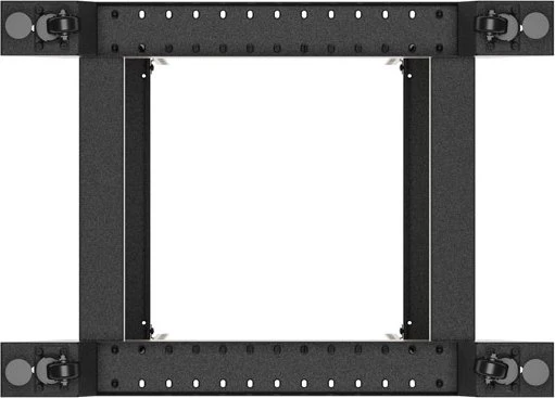 Lanberg Open Rack Series 19" Open Frame Rack 42HE, 4-Pfosten, mit Rollen, Flat Pack, tiefenverstellbar, 430-590mm, RAL 9004, 800mm tief
