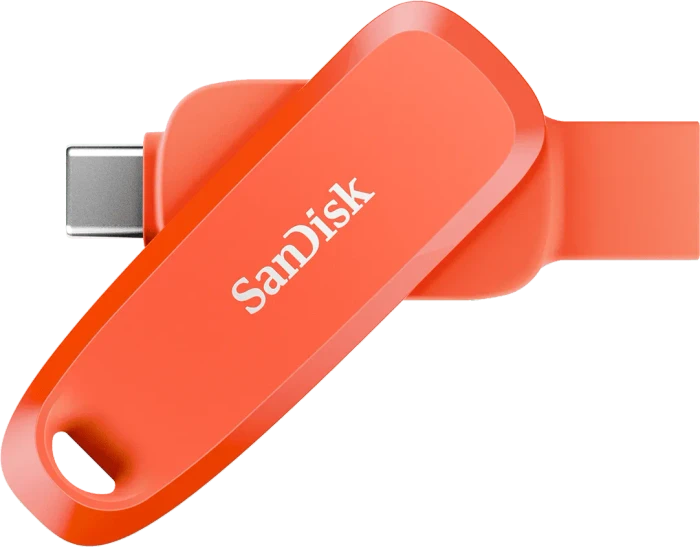 SanDisk Phone Drive for Android 256GB Nasturium Orange, USB-A + USB-C, USB 3.2 Gen 1×1