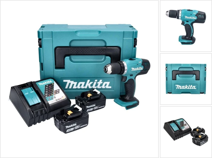 Makita DDF453RFJ Akku-Bohrschrauber inkl. MAKPAC + 2 Akkus 3.0Ah